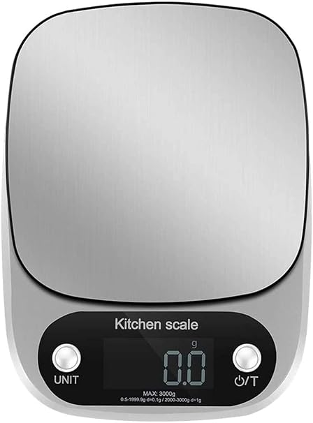 Electronic Scales 10kg/0.1g High Precision Digital Kitchen Scales Mini Jewelry Pocket Scales for Home Lab Coffee Baking with LCD Display (Silver 3kg/0.1g)