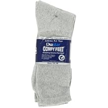 Comfy Feet Diabetic Socks, Grey, 13-15, 3 pack