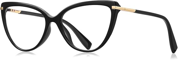 Blue Light Blocking Glasses Women Fashion Eyeglasses Cat Eye Glasses Frame TR90 Eyewear Half Metal