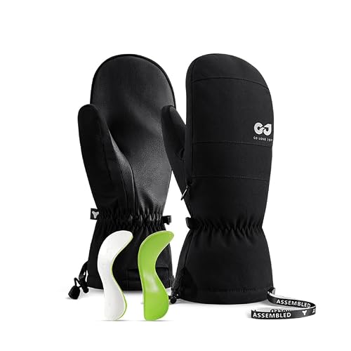 Sport Utility Snowboarding Mittens for Men Women Youth Waterproof Ski Snow Gloves for Cold Weather Ski Trip Hand Warmer Snowboard Gloves Removable Wrist Padding
