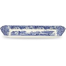 Portmeirion Blue Italian Small Tray | Serving Platter for Tea Sandwiches, Desserts, and Appetizers | Porcelain | Measures 9-Inches | Dishwasher Safe (Blue/White)