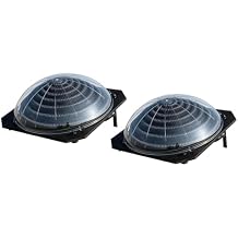 VINGLI Solar Pool Heater Above Ground Domed Solar Powered Swimming Pool Heater Contour Pool Heating Coil (2 Packs), Black