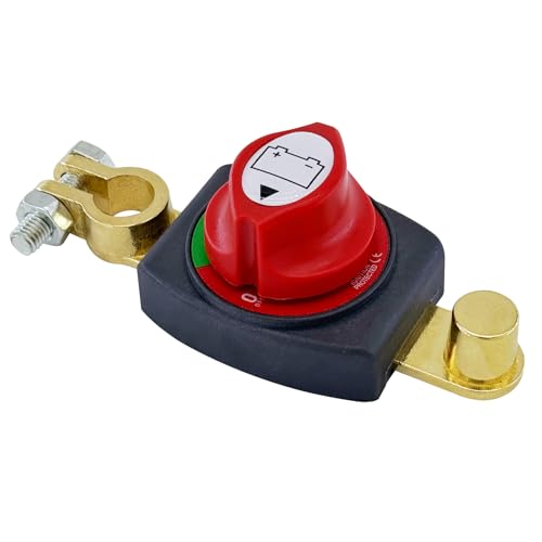 Ampper Top Post Battery Disconnect Switch 12V - 48V, Marine Battery Switch Disconnect Power Cut Shut Off for Car, RV and Boat Negative, OnOff