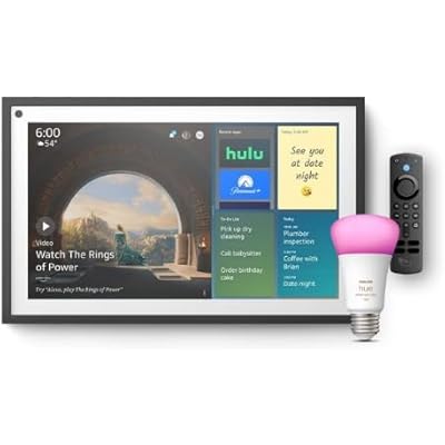 Echo Show 15 | Remote Included | with Philips Hue Smart Color Bulb