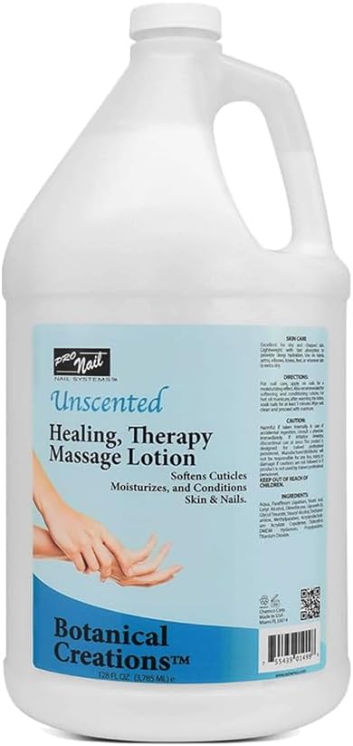 PRONAIL Professional Massage & Body Lotion Unscented, Non-Greasy Formula for Massage, Manicures & Pedicures | Callus Softening, Hand & Full Body Use | Cruelty-Free, Made in USA | 128 oz Gallon