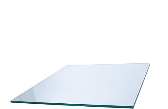 Spancraft 33 Square Clear Tempered Glass Table Top 38 Thick - Flat Polish Edge