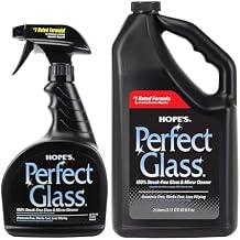 HOPE'S Perfect Glass Cleaner, Streak-Free, Ammonia-Free Window, Mirror, Screen, and Shower Door Cleaner, Indoor and Outdoor Glass Surfaces, 32 Fl Oz Spray Bottle and 67.6 Fl Oz Refill, Pack of 1