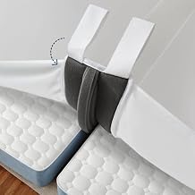 FeelAtHome 3-in-1 Bed Bridge Twin to King Converter Kit with Attached Fitted Sheet & Strap, Split King Gap Filler for Adjustable Bed, Mattress Bridge Connector for Guest Room, Kids Room, Hotel