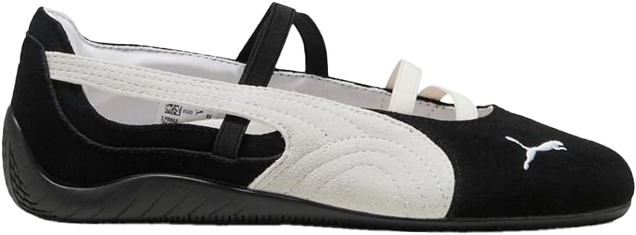 PUMA Speedcat バレエ スエード レディース ライフスタイルシューズ ブラック/ホワイト/ブラック