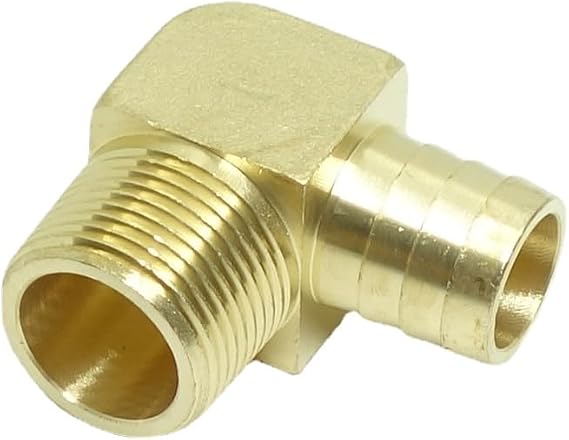 1 Piece Brass Hose Barb Fitting 90 Degree Elbow Adapter 3/4" Barb x 3/4 NPT Male Pipe
