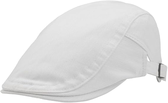 Men's Cotton Flat Cap Breathable Adjustable Ivy Cabbie Newsboy Hat