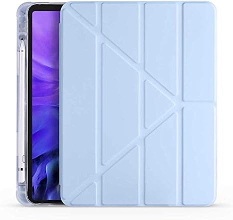 UnDePlus iPad 9. Nesil 10.2 ile uyumlu Kılıf Kalem Bölmeli Trifolding Case A2602 A2603 A2604 A2605 Mavi