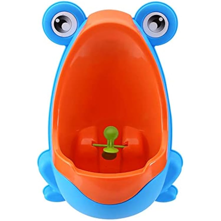 Potty Training Toilet, Cartoon Frog Kids Toddler Potty Toilet, Pee Trainer Boys Urinal for Bathroom, Kindergarten Blue  Orange