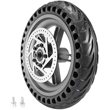 8.5 inch Solid Tire with hub,Explosion-Proof Solid Tire Wheel Hub 110mm brake rotors Set,Shock Absorbing Scooter Tubeless Tyre compatible with Mi M365/1s gotrax Electric Scooter parts