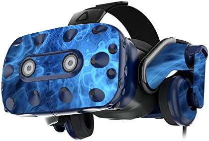 MightySkins Skin Compatible With HTC VIVE Pro VR Headset - Blue Mystic Flames | Protective, Durable, and Unique Vinyl Decal wrap cover | Easy To Apply, Remove, and Change Styles | Made in the USA
