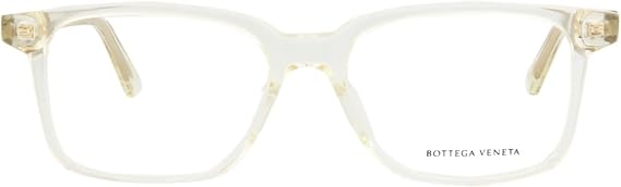 Bottega Veneta Square/Rectangle Optical Frames Beige Beige Transparent Luxury Eyewear Made In Italy Acetate Frame Designer Fashion for Everyday Luxury