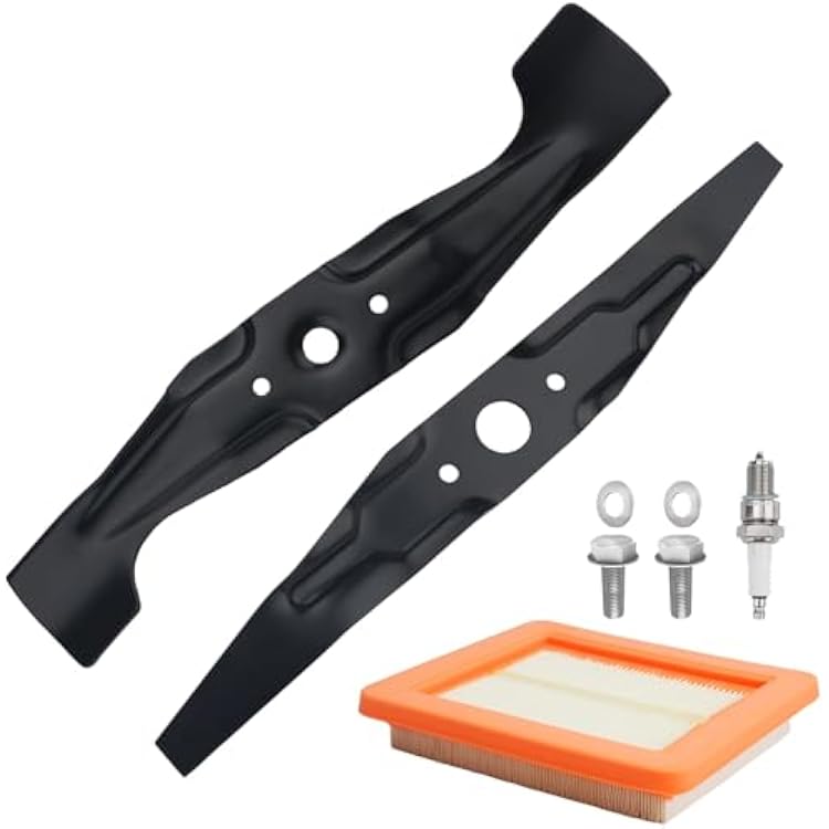 72531-VH7-000 & 72511-VL0-S00 Mulching Blades Kit for Honda HRX217HRR216 21 Microcut Twin Blade Kit - Complete Maintenance Kit with Air Filter 17211-Z8B-901,Spark Plug,Bolts and Spacer