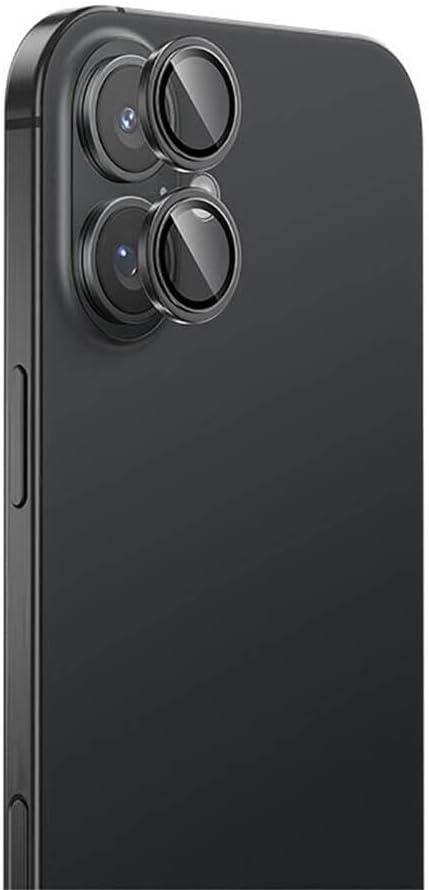 Enfein iPhone 16/16 Plus İle Uyumlu CmCov Kamera Lens Koruyucu Kolay Tak Çıkar Ergonomik İnce Tasarım Kırılma Ve Çizilme Önleyici Siyah