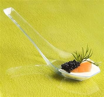 100 Disposable Plastic Clear Chinese Soup Spoons Asian Soup Spoons Appetizer Dessert Spoon Tasting spoons & Sample Spoon 100 Clear Asian Spoons