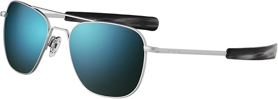 Randolph Eyewear Aviator Sunglasses for Men & Women Non-Polarized & Polarized Lenses, Matte Chrome UV Protection Sunglasses