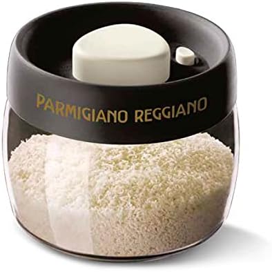 Parmigiano Italian Pottery Cheese Container - Glass Cheese Holder with Vacuum System