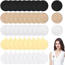 Relaxweex 30 Pieces Reusable Lavalier Microphone Covers Lavalier Windscreen Tape Microphone Cloth Accessories for Hiding Lapel to Reduce Wind Noise with 60 Sticker, Black White,beige