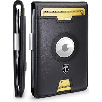 TRAVANDO AirTag Wallet Mens Wallet with Money Clip Air Tag Wallet Card Holder RFID Blocking Bifold Gifts for Men
