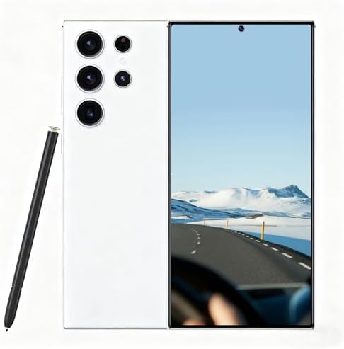 C24 Ultra Unlocked Smartphone, 6.8 FHD 120Hz AMOLED Display, 8GB RAM 256GB, Octa-Core Processor, 6800mAh Battery, 5G Dual SIM, Android 14, Built-in Stylus & Face ID White