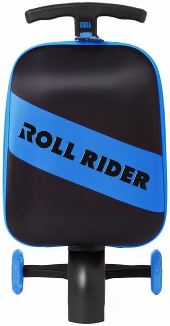 Kids Scooter Luggage 2-in-1 Ride-On Suitcase with Light-Up Wheels & Adjustable Handle | Carry-On Approved & TSA-Friendly | Fun, Durable, Lightweight Travel Scooter for Boys & Girls Ages 3-10, Blue