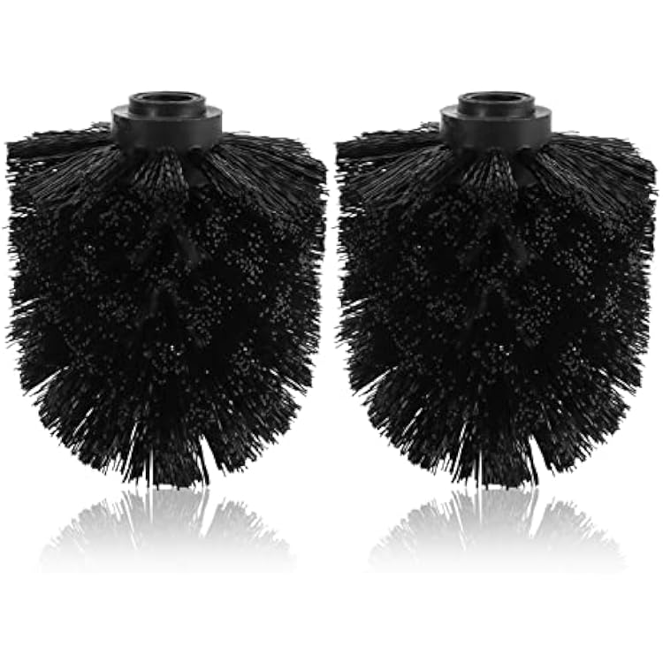 2PCS Toilet Bowl Brush Replacement Head, Toilet Brush Head Replacement with Durable Stiff Bristles, Cleaning Tool for Home Hotel Bathroom Black