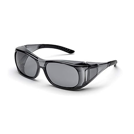 Elvex Delta Plus WELSG37G SG-37G Over Specs II Grey Safety Glasses, Lightweight Polycarbonate Frame and Lens, ANSI, Comfortable Fit for Construction, Industrial, and General Eye Protection