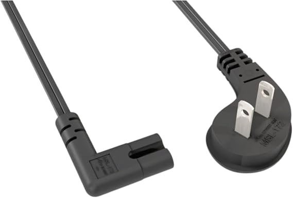 Right-Angle 10FT 2-Prong Replacement AC Power Cable Compatible for Sony PlayStation PS1 SCPH-9001 Game Console