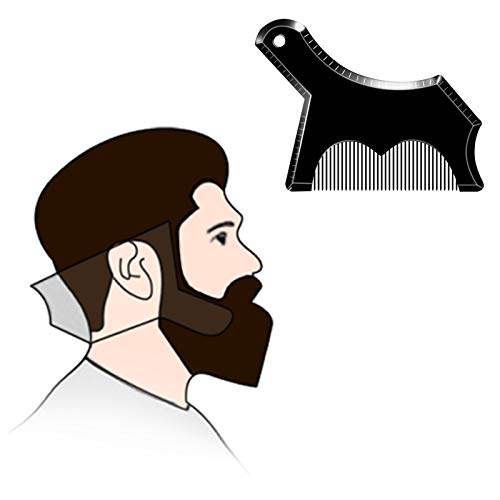 Beard Shaping Template Tool,Dikkar Beard Guide Shaper with Inbuilt Comb,Works with Most Electric Trimmers or Clippers for Perfect line upEdging & Mens Jaw CheekNeck LineCurveSymmetricStep Cut