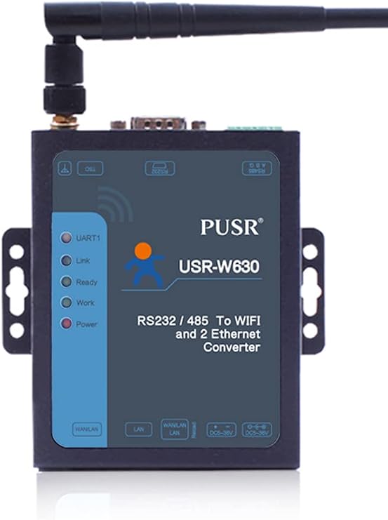 Industrial WiFi to 2 Ports Ethernet to Serial Converter Supports modbus RTU to TCP rs232 rs485 to WiFi ethernet Server USR-W630