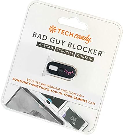 Tech Candy Bad Guy Blocker Webcam Cover Privacy Protector, Black - Secure, Thin, Durable, for Computers, Laptops, Tablets, Smartphones, Easy Application (Black, 1-Pack)