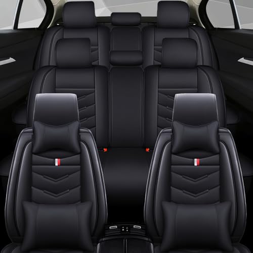 Car Seat Cover 7 Seats for Nissan Pathfinder 2000-2025, Waterproof Durable Compatible Airbag, Premium Leather Seat Protector7 Seats Luxury,Black