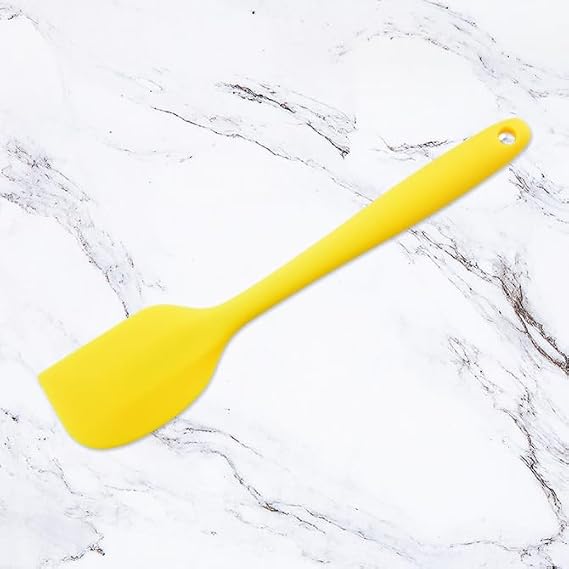 Silicone Spatula for Cooking Heat Resistant, 8.27 Inch Small Kitchen Spatula Silicone, Flexible Rubber Spatula for Baking (Yellow)