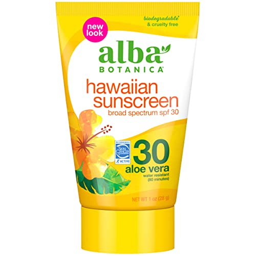 Alba Botanica Hawaiian Sunscreen Lotion, SPF 30, Aloe Vera, 1 Oz Packaging May Vary