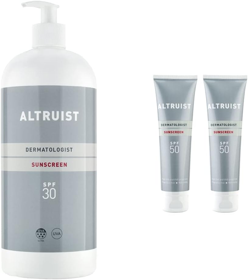 ALTRUIST. Dermatologist Sunscreen SPF 30 – Superior 5-star UVA protection by Dr Andrew Birnie, suitable for sensitive skin – 1 Litre