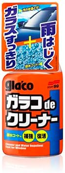 SOFT99 Glaco De Cleaner 400ml - Hydrophobic Coating & Glass Cleaner | Restores water-beading on Glaco coatings. Removes dirt, bugs & water spots. Spray-and-wipe use. Helps prevent frost buildup.