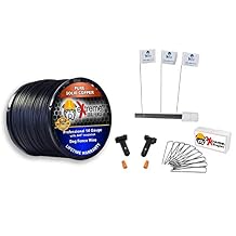 Dog Fence Wire Setup Kit - 500 Feet of 14 Gauge Wire, 50 Training Flags, 100 Staples and 2 Pro Grade Splice Kits for 1/2 Acre - Compatible with All Electric Dog Fence Brands and Models