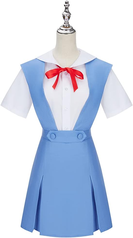 Weixu High School Uniform Dress Cosplay Costume Women Blue Skirt Shirt