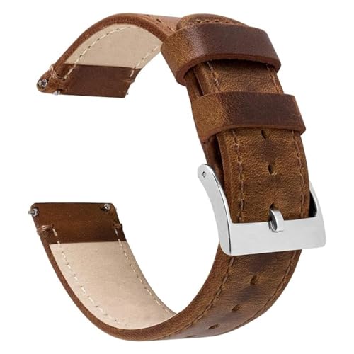 BARTON WATCH BANDS - Top Grain Leather Watch Bands Compatible with Apple Watch Models - 1, 2, 3, 4, 5, 6, 7, 8, 9, 10, SE, Ultra & Ultra 2