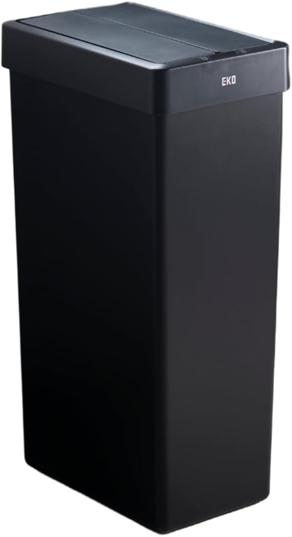 EKO Automatic Opening Trash Can X-Wing Light Sensor Bin Black 30L with Lid No Inner Box EK6277P-30L-BL