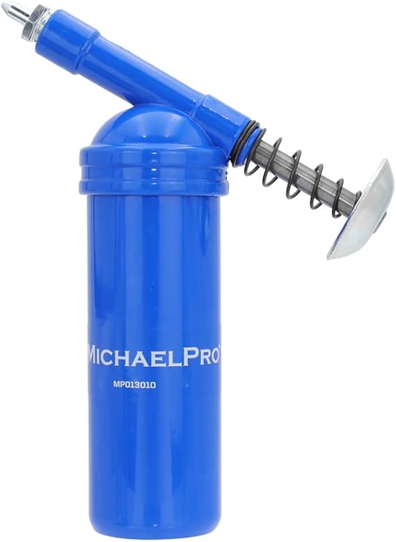 MichaelPro Mini Grease Gun, 3.3oz (100cc) Push-Type with Precision Nozzle, 4000 PSI Max Working Pressure, Easy One-Hand Operation, Premium Zinc-Plated Die Cast Head Durability, Leak-Proof MP013010