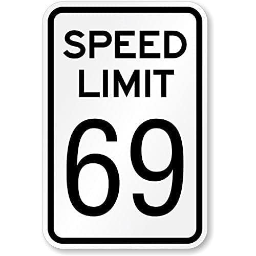 Unoopler Speed Limit 69 Tin Sign, 16 x 12"