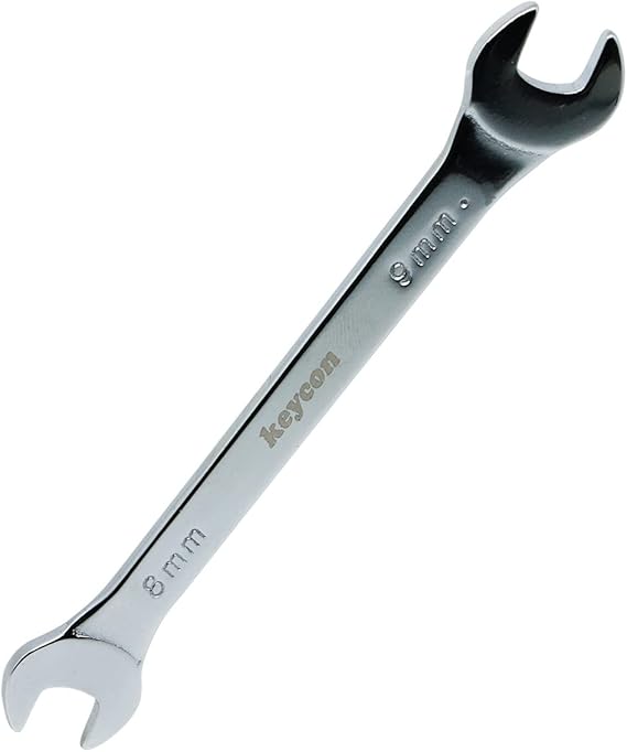 Open Ended Spanner, 8mm & 9mm Double End Silver Wrench 3mm Ultra Thin Repairing Tool for Use Under Narrow Space Conditions(1 PCS)