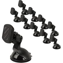Scosche MAGWSM-10PKFLT MagicMount Magnetic Suction Cup Phone Mount for Car Dashboard or Windshield, 360 Adjustable Magnet Head, Universal Cell Phone Holder for iPhone, Samsung & More (Pack of 10)
