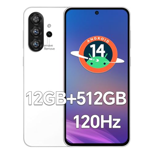 D56 Ultra 5G Unlocked Phones, Smartphone Android 14, 12GB512GB Unlocked Android Phones, Snapdragon888, 5000mAh, 48108MP Camera, 6.8 HD Screen, Dual SIMMemory Expansion,White