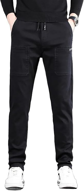 Men's High Stretch Multi-Pocket Durable Cargo Pants Men Comfy Lightweight Drawsting Work Hiking Cargo Pants